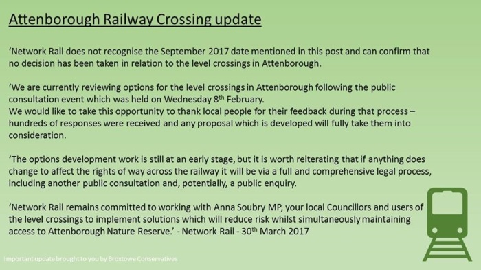 Network Rail Attenborough Crossings statement